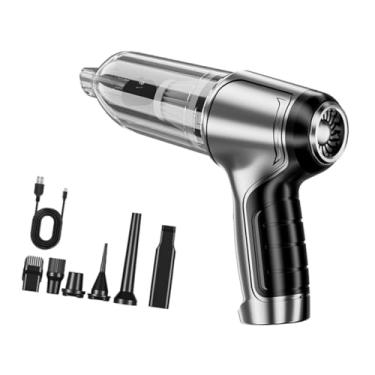 Imagem de WeiLaiKeQi Máquina de limpeza portátil de pó de pó, 80w 7,4V limpeza rápida, aspirador sem fio portátil para automóvel para automóveis, Cinza Prateado