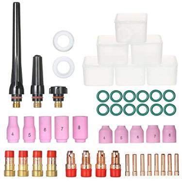 Imagem de 49pcs TIG Kit de Lente de Gás de Soldagem TIG Kit Completo Com Kit de Xícara de Vidro #10 para Acessórios WP-17/18/6 de 26