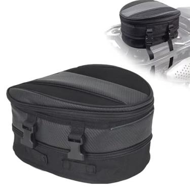 Imagem de Bolsa de cauda para motocicleta, bolsas de selim para motocicleta de 10L, PVC e Oxford à prova d'água, mochila para assento traseiro de bicicleta, mala de bagagem multifuncional