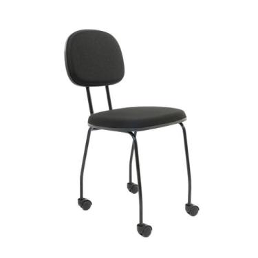 Imagem de Cadeira De Escritorio giratoria Reta Palito Preta - PopMov