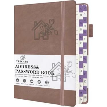 Imagem de Livro de contatos com abas alfabéticas, livro de endereços de capa dura e agenda telefônica para gravar contatos, armazene todas as suas informações importantes Caderno de senha para escritório em