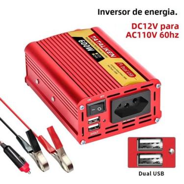 Imagem de Inversor de Potência Portátil 12V/24V para 110V - 600W a 2500W - Tomad