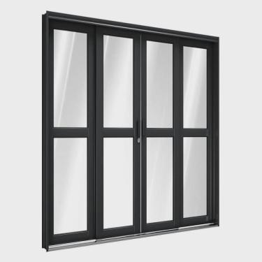 Imagem de Porta de Aço de Correr Central 4 Folhas 213x200cm Aço Pronto Riobras