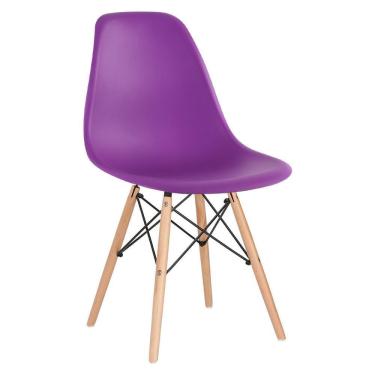 Imagem de Cadeira Charles Eames Eiffel Dsw Com Pés De Madeira Clara Roxo