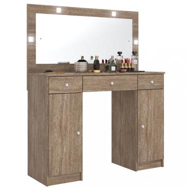 Imagem de Penteadeira Camarim com Espelho 3 Gavetas 2 Portas Carisma Demóbile