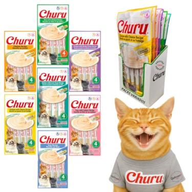 Imagem de Display Churu Para Gatos Sabores 28 Tubetes Variados Petisco Alimento Natural