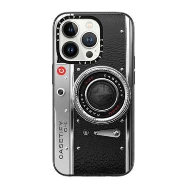 Imagem de CASETIFY Capa compacta para iPhone 14 Pro [1,2 m. Proteção contra quedas de nível militar/fina/leve] - Capa para câmera - clássica - preta transparente