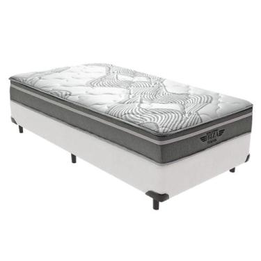 Imagem de Cama Box Branco e Colchão Ibiza Molas Superlastic Solteiro V-Store 78x