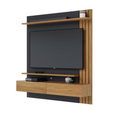 Imagem de Home Suspenso Juriti 1.5 para TV Noce Milano/Preto Fosco - Colibri