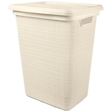 Imagem de Cesto Organizador de Roupa 45 Litros Grande Cesto de Plástico (Bege)