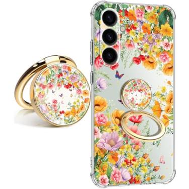 Imagem de Dcwunk Capa para Samsung Galaxy A56 5G Flores Slim Anti-Drop À Prova de Choque Macio À Prova de Choque Capa Protetora Transparente para Telefone 6,6 Polegadas para Mulheres (Vitalidade de Verão com