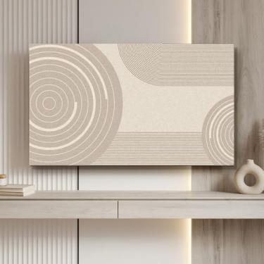 Imagem de Capa de TV Protetor de Tela de TV Interior 81-85 cm Moderna Simples Tela de TV Protetor de Tela LCD LED Protetor de Tela de Arte Multitamanho Capa de Monitor de Computador para Televisão Bege-3||65