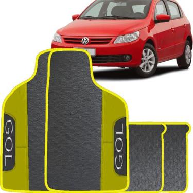 Imagem de Lindo jogo tapete 4 peças carro automotivo  na cor amarelo volkswagen 