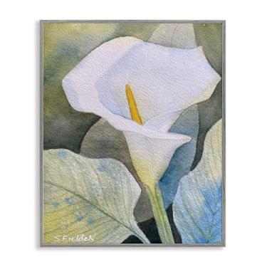 Imagem de Stupell Industries Garden Calla Lily Bloom Gray Framed Giclee Art, design por Stephanie Fielden, 11 x 14