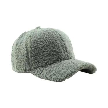 Imagem de Boné de Beisebol Feminino de Lã de Cordeiro - Quente para Outono, Inve