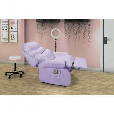 Imagem de Poltrona Reclinável Barão Papai Mamãe Amamentação Corano Com Mocho E Assento De Elevação Lilás 313