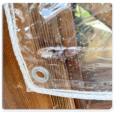 Imagem de Lona Impermeável De Encerado Transparente, Lona De Vinil De Pvc Transparente à Prova De Chuva À Prova De Poeira Fortalecer Folha De Plástico, Feita Sob Medida, Clear, 1.6x3m/5.2x9.8ft