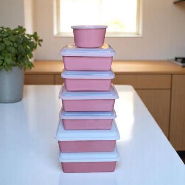 Imagem de Kit Cozinha Conjunto jogo de potes 7 POTE Organizador Plástico vasilha