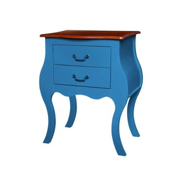 Imagem de Cômoda Bombê Antique Estreita 2 Gavetas Laca Azul
