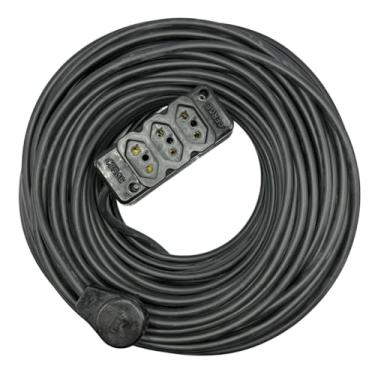 Imagem de Extensão 40 Metros Cabo Pp Fio 2x2,5mm Tomada Tripla