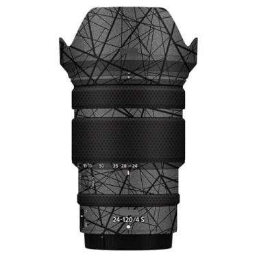 Imagem de Adesivo de lente de câmera antiarranhões para Nikon Z 24-120 mm F4S Película protetora de revestimento protetor corporal capa para 24-120 4 (cinza cruzado)