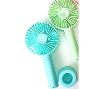 Imagem de Ventilador Portátil Mini De Mão Mesa Recarregavel Usb Led com cabo (G-cor azul ou verde)