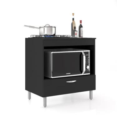 Imagem de Balcão para Cooktop 4 Bocas com 1 Porta Compact E&A (Preto)
