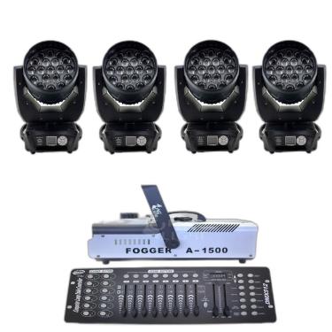 Imagem de Kit 4 Wash De Led + Dmx 512 + Maquina De Fumaça