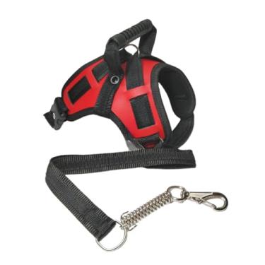 Imagem de Coleira Reforçada em Couro para Cães Fortes – Pitbull, Rottweiler, Dogo Argentino e Husky + Guia Peitoral Resistente(VERMELHO,G)