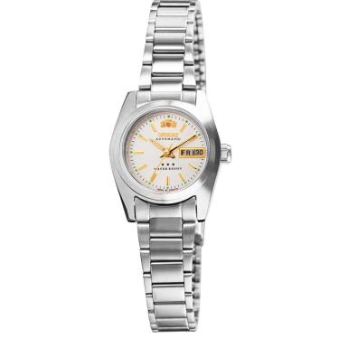Imagem de Relógio de Pulso Orient Feminino Automático Mecânico Aço Inóx Pequeno Mini Redondo Prova Dágua Calendário Duplo Casual Prata 559WC8NH B1SX