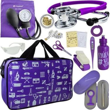 Imagem de Kit Bolsa Aparelho de Pressão Esfigmomanômetro Esteto Incoterm - Love 