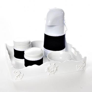 Imagem de Kit Higiene Com Porcelanas E Capa Resina Marinheiro Bebê - Potinho de 