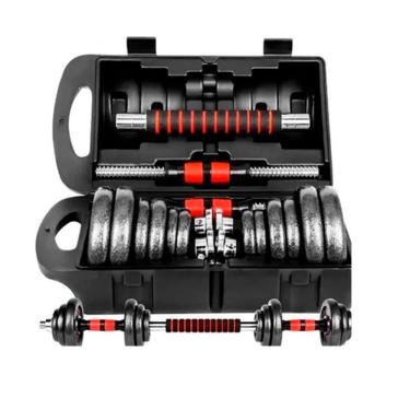 Imagem de Kit Halteres E Anilhas Ajustáveis Ketle Bellacademia Fit 6 Em 1 15kg