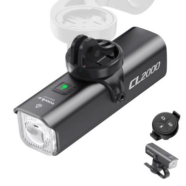 Imagem de TOWILD CL2000 Luzes de bicicleta para passeios noturnos, farol de bicicleta super brilhante recarregável de 2000 lm, luz frontal de bicicleta IPX6 à prova d'água para viagens de ciclismo na estrada de