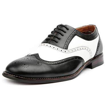 Imagem de Ferro Aldo Arthur MFA139001D sapato masculino com bico de asa Oxford em dois tons preto e branco, Preto, 7