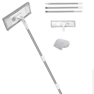 Imagem de TBATM Mops de Limpeza para Pisos um Conjunto, Mop Plano Poderoso com Pano de Fibra Ultra Fina para uso Seco e Molhado, para Parede, Carro,A,197cm