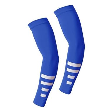 Imagem de kowaku Mangas de braço de resfriamento, proteção total, uso versátil, respirável, 1 par de capas protetoras para áreas externas, para golfe, tênis, basquete, Azul Reflexivo