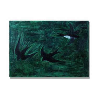 Imagem de Impressões de artistas famosos, (andorinhas em voo) por Hans Emmenegger, pôster de reprodução de impressões em tela de paisagem para decoração de casa. Somente tela 30x42cm-11,8x16,5 pol