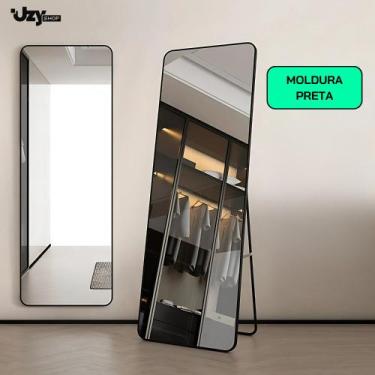 Imagem de Espelho Grande 150x40cm Corpo Inteiro Vitral Moldura Orgânica para Dec