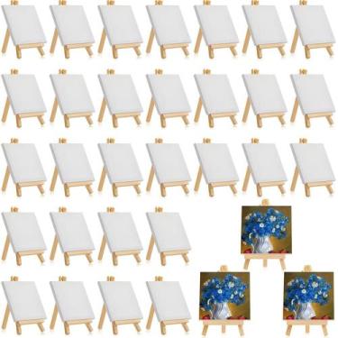 Imagem de Conjunto de tela Mimorou 64, pacote 10x10cm com cavalete para pintura