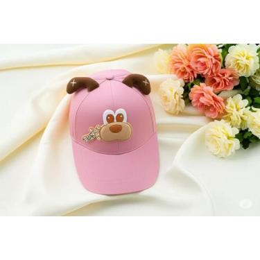 Imagem de Boné Infantil Unissex Cachorrinho Cute com Orelhas em 3D, Aba Curva, T