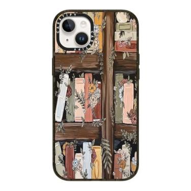 Imagem de CASETiFY Capa Impact para iPhone 14 Plus [4X testada contra quedas de grau militar/proteção contra quedas de 2,5 metros/compatível com Magsafe] - Bookshelf Garden by KT's Canvases - Preto transparente