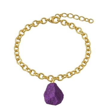Imagem de Pulseira de Purpurita - Cristal Natural, Banho Ouro 18k