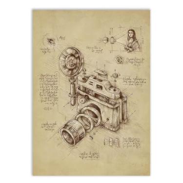 Imagem de Placa Decorativa Maquina Fotográfica Projeto Patente Decoração Poster Quarto Sala