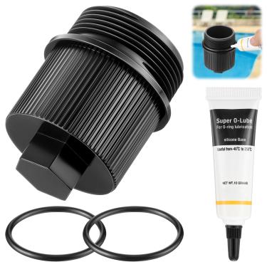 Imagem de Saillong Plugue de drenagem de filtro com anel O, graxa lubrificante, compatível com Pentair 190030, compatível com Pentair Clean & Clear Plus, Quad De Cartridge, tampa de plugue de drenagem de filtro