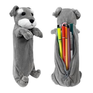 Imagem de Estojo de lápis BB FUN HOUSE Schnauzer 3D Plush Dog para crianças