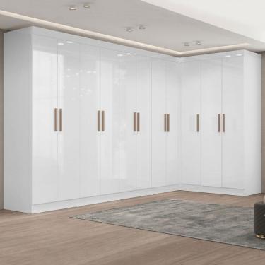 Imagem de Guarda-Roupa Casal Modulado Paris 11 Portas 4 Gavetas Branco - Maxel