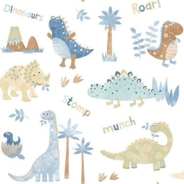 Imagem de Papel De Parede Dinossauros - G78363 Azul E Bege Tiny Tots 2 - G78363