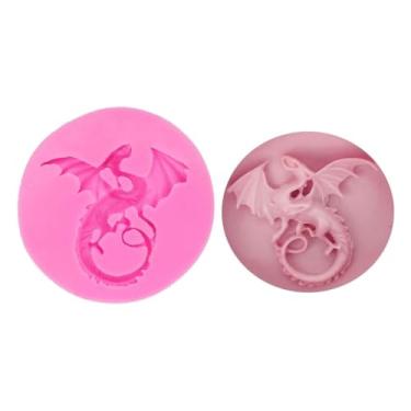 Imagem de Molde de silicone de dragão voador de desenho 3D para tiros de geleia faça você mesmo, cubo de gelo, doces, cupcake, enfeite de bolo, molde de sabonete, feito à mão, molde de fondant, pasta de goma