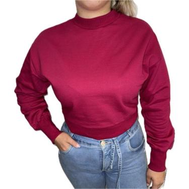 Imagem de Blusa Feminina Lunender Moletom Básica Cropped - 00083-Feminino
